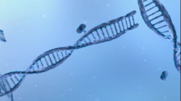 Deoksiribo kwasu Nukliinowego, 3D animacja DNA - Materiał filmowy, wideo