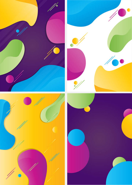 Barevná kolekce titulních tvarů s bublinou - Vektor, obrázek