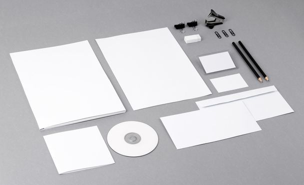 Blank visual identity. Letterhead, business cards, envelopes, fo - Fotoğraf, Görsel
