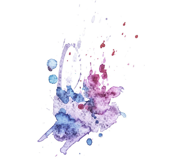 farbenfrohe abstrakte Aquarelltextur mit Spritzern und Spritzern. moderner, kreativer Aquarell-Hintergrund für trendiges Design mit Grunge-Effekt - Vektor, Bild