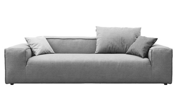 Canapé en tissu gris moderne avec oreillers. 3d rendu
 - Photo, image