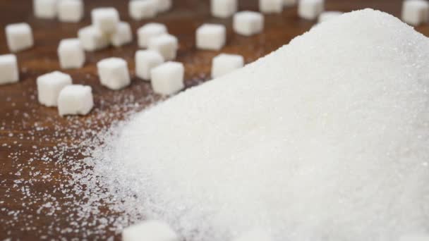 Bílá krystalového cukru a rafinovaného cukru - Záběry, video