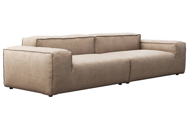 Moderne beige modulaire stof sofa. 3D renderen - Foto, afbeelding