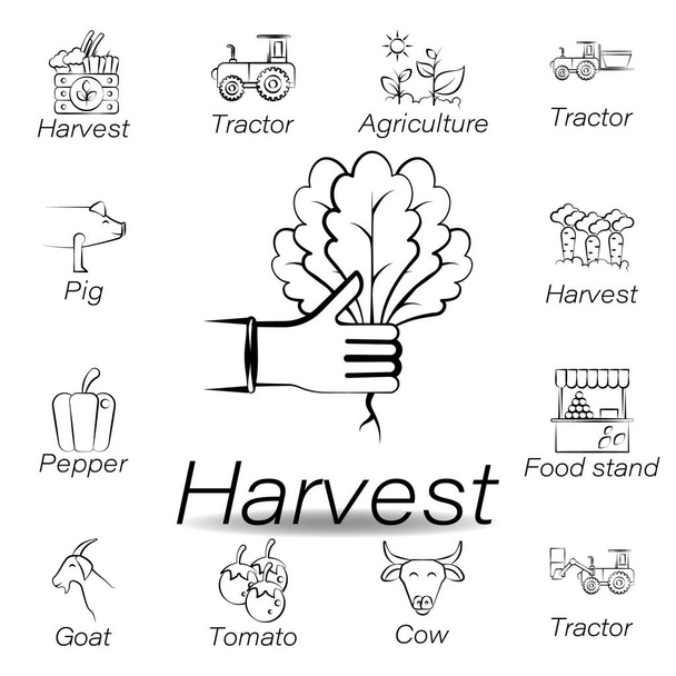 Значок для рисования рук. Элемент иконок сельскохозяйственных иллюстраций. Знаки и символы могут быть использованы для веб, логотип, мобильное приложение, пользовательский интерфейс, UX
 - Вектор,изображение