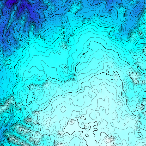Modrá topografická mapa s obrysnými čarami - Fotografie, Obrázek
