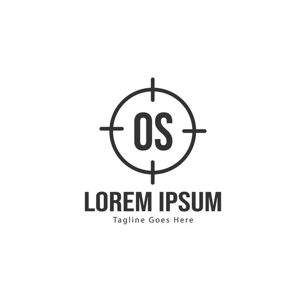 Modèle de logo OS initial avec cadre moderne. Illustration vectorielle du logo OS lettre minimaliste
 - Vecteur, image