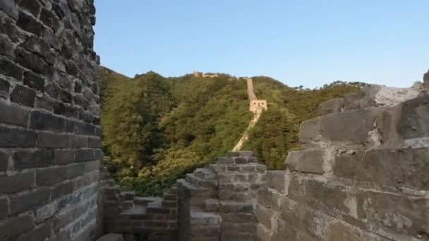 Nieprzywrócona część Wielkiego Muru Chińskiego, Zhuangdaokou, Pekin, Chiny - Materiał filmowy, wideo