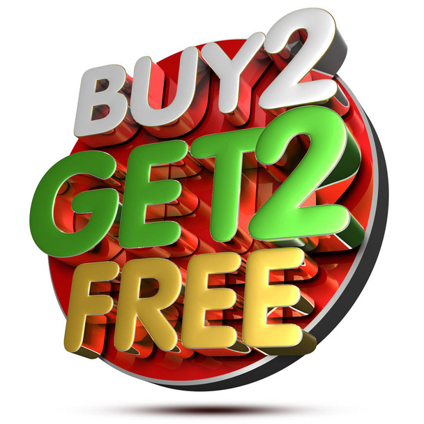 Comprar 2 Obtener 2 Representación 3D gratuita sobre fondo blanco. (con ruta de recorte
). - Foto, imagen