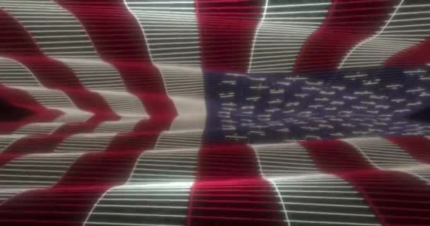 3D naadloze achtergrond, lus animatie. Amerikaanse vlag - Video