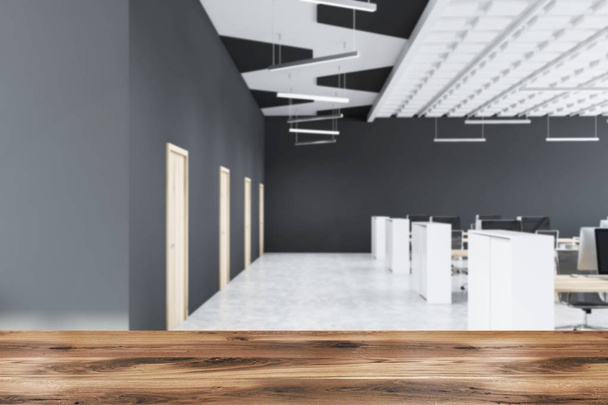 Blurred white ceiling open space office with doors - Фото, зображення