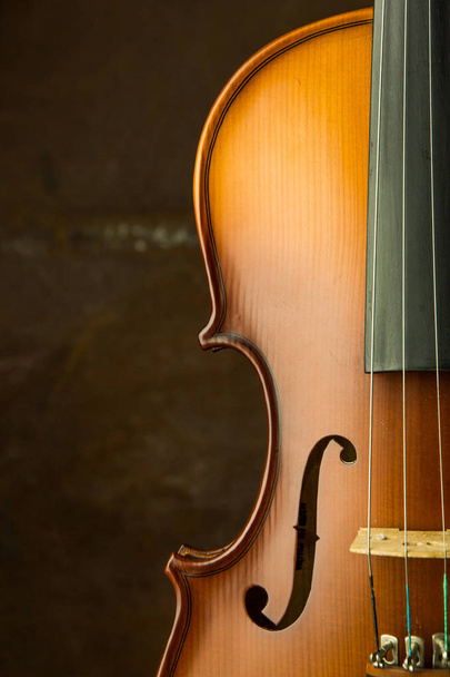 Винтажная скрипка со стальным фоном с копировальным пространством
 - Фото, изображение