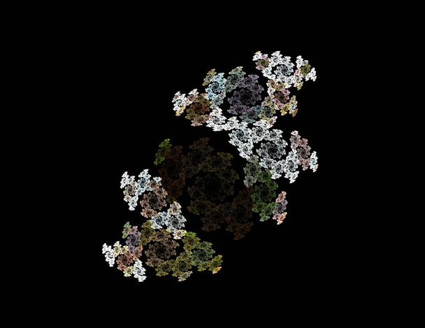image of one Digital Fractal on Black Color - 写真・画像
