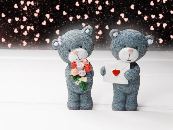 γαμήλια κάρτα δώρο κορμάκι αρκούδες αρραβωνιαστικιά νύφη  - Φωτογραφία, εικόνα