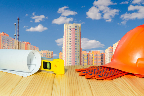 Sécurité de construction standard, protection du bâtiment et outils
. - Photo, image
