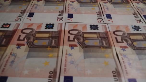 50 euróbankjegy-sor - Felvétel, videó