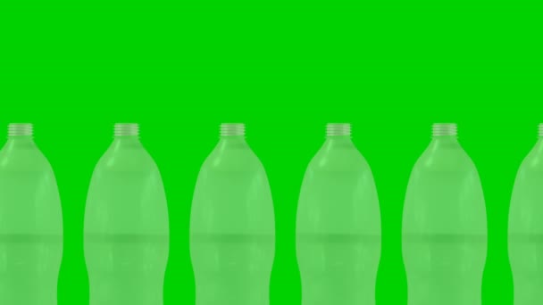 ペットボトルライン3Dレンダーループ緑色の画面 - 映像、動画