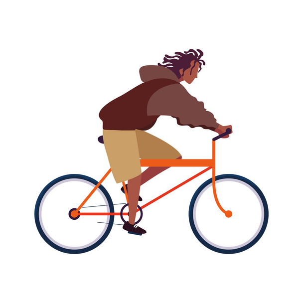 ludzie jazda rowerem obraz aktywności - Wektor, obraz