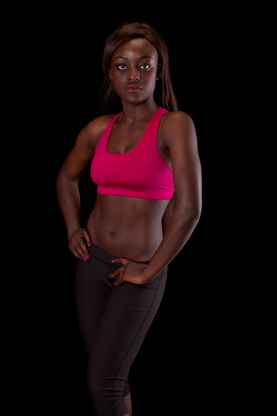 joven mujer africana-fit - Foto, afbeelding