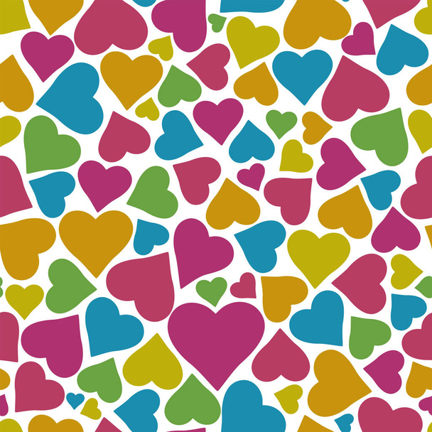 Colorful hearts seamless pattern. - Vecteur, image
