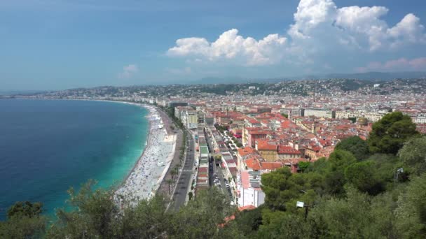 Widok z góry na promenadzie w Nicei - Materiał filmowy, wideo