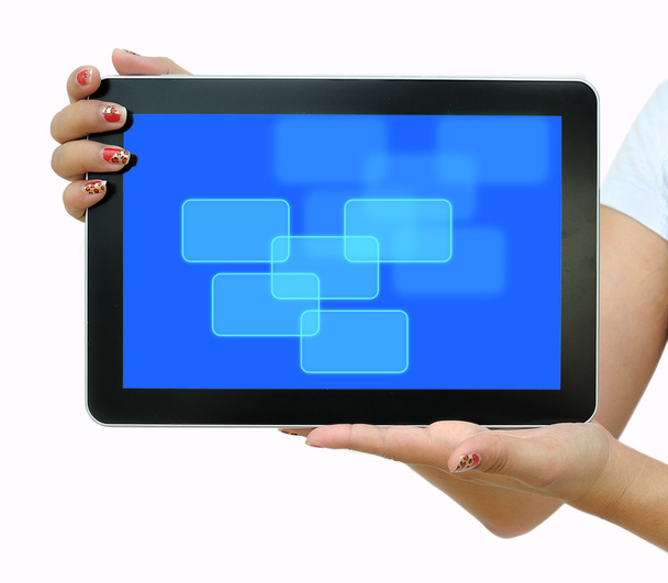 Hand holding tablet computer - Photo, Image