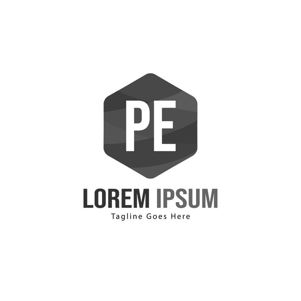 Plantilla de logotipo PE inicial con marco moderno. Ilustración de vector de logotipo de letra PE minimalista
 - Vector, imagen