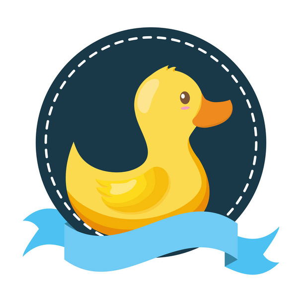 rubber duck decoration baby shower card - Vector, Image