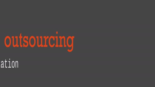 Outsourcing słowo Chmura, koncepcja biznesowa. Ilustracji - Materiał filmowy, wideo