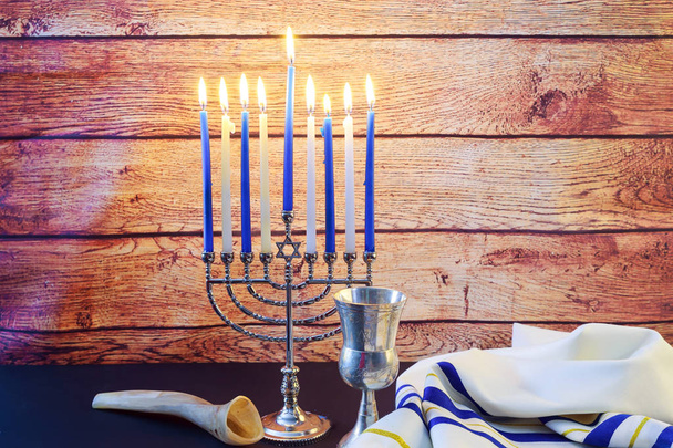 férias judaicas Hanukkah ainda vida composta de elementos o festival de Chanukah
. - Foto, Imagem