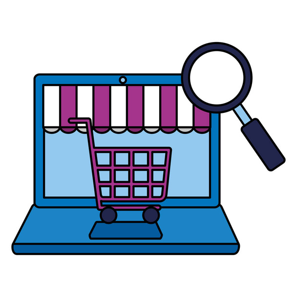 E-Commerce-Konzept für Online-Shopping - Vektor, Bild