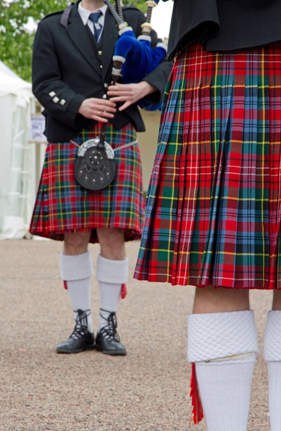 , tartan, İskoç müzisyen İskoç eteği - Fotoğraf, Görsel