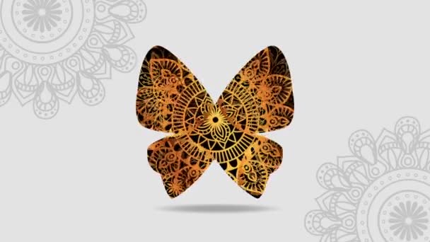 ボーホスタイルのかわいい金色の蝶 - 映像、動画