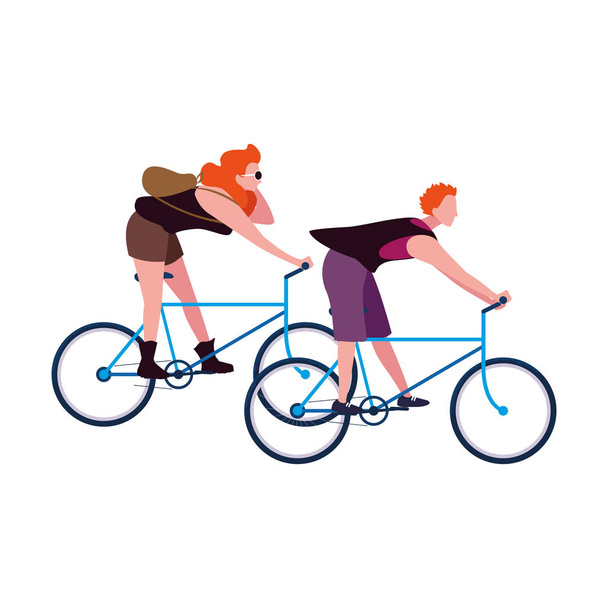 personas montar bicicleta actividad imagen
 - Vector, Imagen