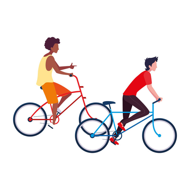 people riding bicycle activity image - Vector, Image