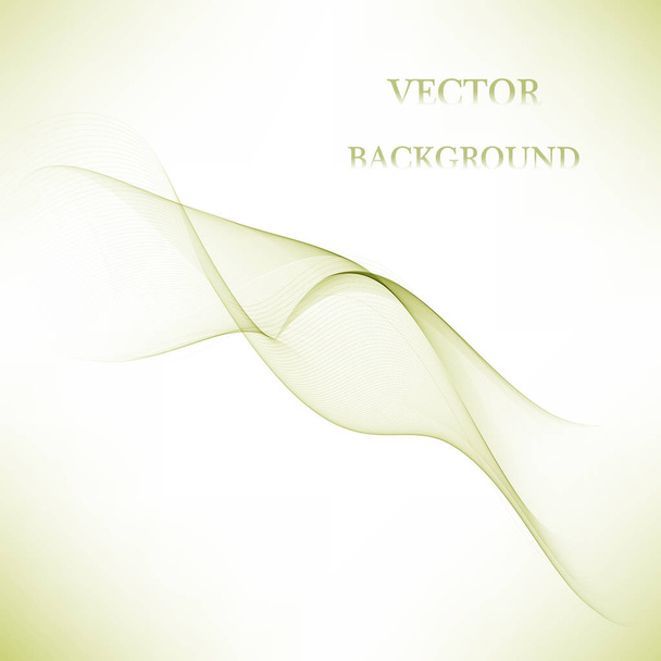 Abstract green wavy lines. Colorful vector background. - Vektor, kép