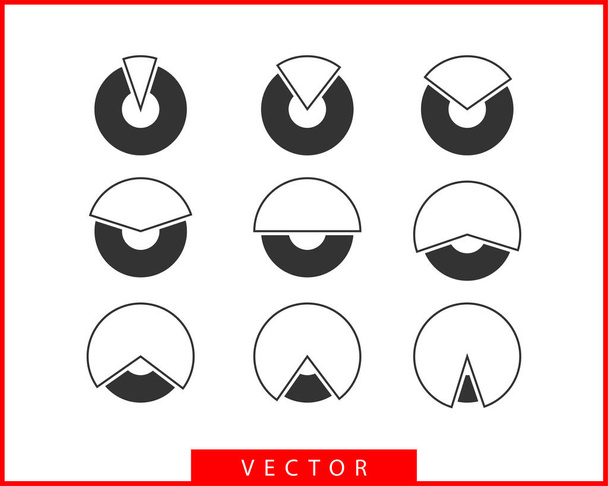 Set pie chart icons. Circle diagram vector. Collection Charts gr - Vector, Imagen