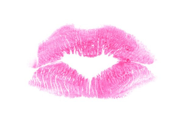 Isolating the imprint of lips on a white background. - Image - Photo, Image