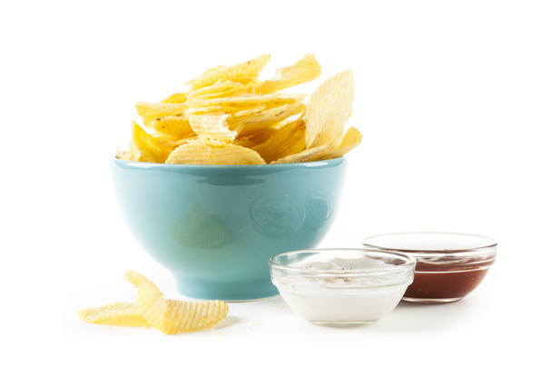 Chips und Ketchup-Mayonnaise - Foto, Bild