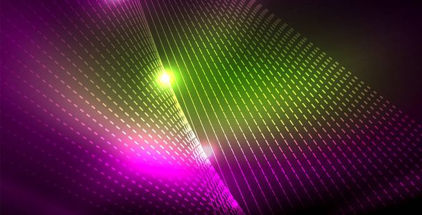 Shiny neon space background - Vector, Image