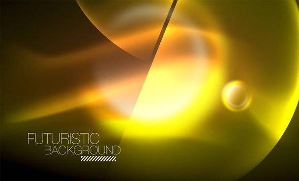 ベクトル輝くネオン円抽象的な背景 - ベクター画像