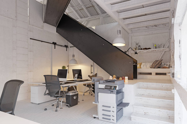 modern eco office design - Fotoğraf, Görsel