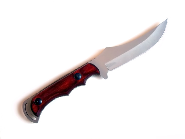 Couteau en acier sur fond blanc
 - Photo, image