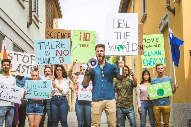 Activists demonstrating against global warming - 写真・画像