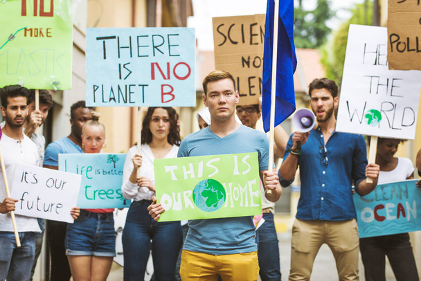 Activists demonstrating against global warming - Foto, Imagem