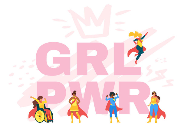 Girl power, disegno poster disegnato a mano femminista
 - Vettoriali, immagini