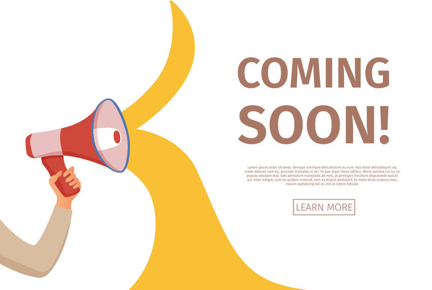 Megáfono anuncio vector de dibujos animados estilo ilustración con burbuja del habla
. - Vector, Imagen