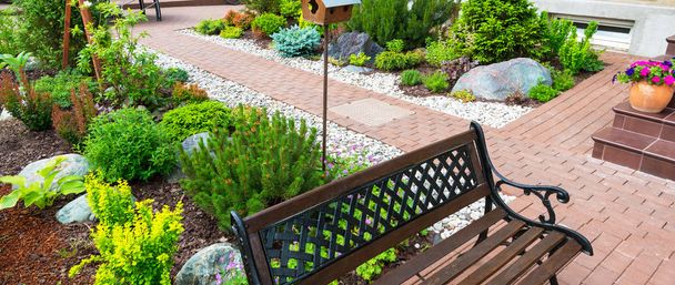 Landscaping in home garden - Photo, Image