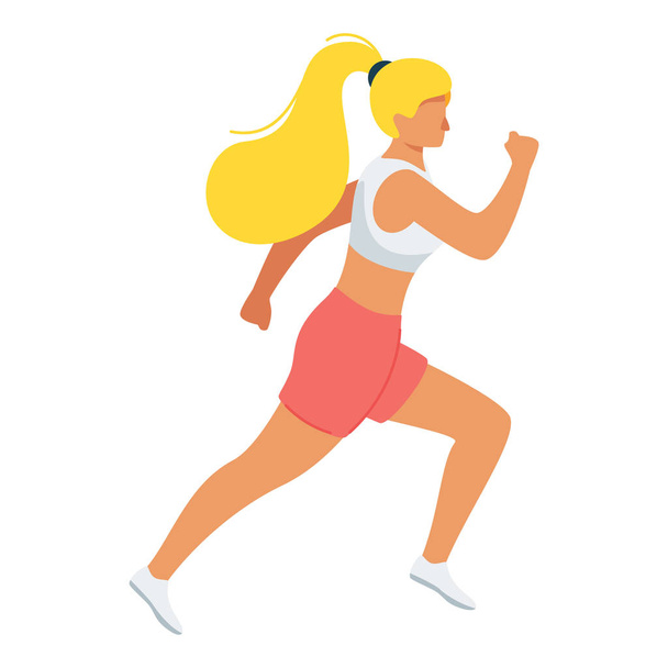 Juokseva urheilullinen tyttö tasainen vektori kuva
 - Vektori, kuva