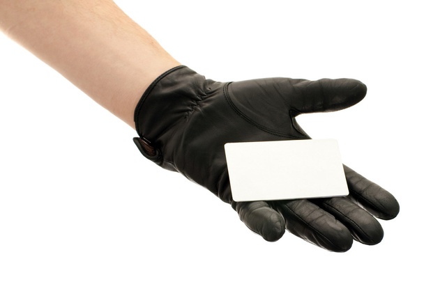 Blank card on palm - Foto, Imagen