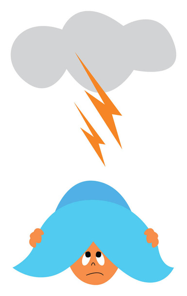 A heavy thunderstorm, vector or color illustration. - Διάνυσμα, εικόνα